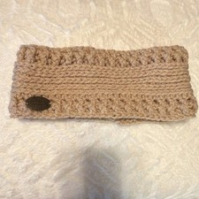 Handmade Beige Knit Crochet Headband for Women Solid Casual Hair Accessory