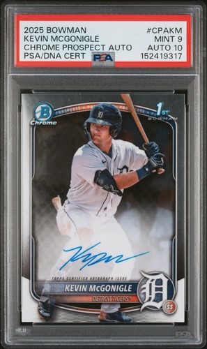 2025 Bowman Kevin McGonigle Tigers PSA 9 Auto 10
