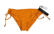 La Blanca Island Goddess Side-Tie Bikini Swimsuit Bottom Sz 10 Tangerine UPF 50 