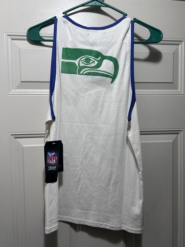 Seattle Seahawks Junk Food Women's Throwback Pop Binding Scoop Neck Tank Top XL - Picture 2 of 7