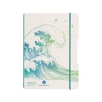 Herlitz Notizheft Flex Leinen A5 Punktiert 40 Blatt Greenline Welle Neu