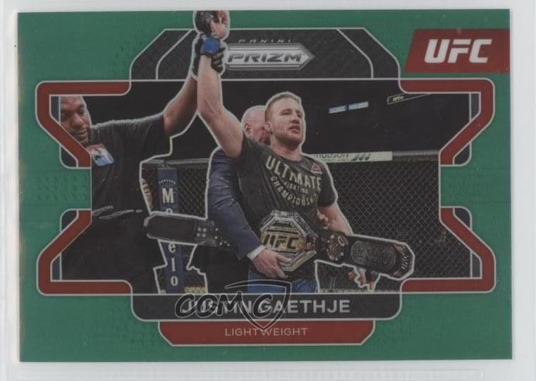 2022 Panini Prizm UFC Green Prizm Justin Gaethje #44 fm0