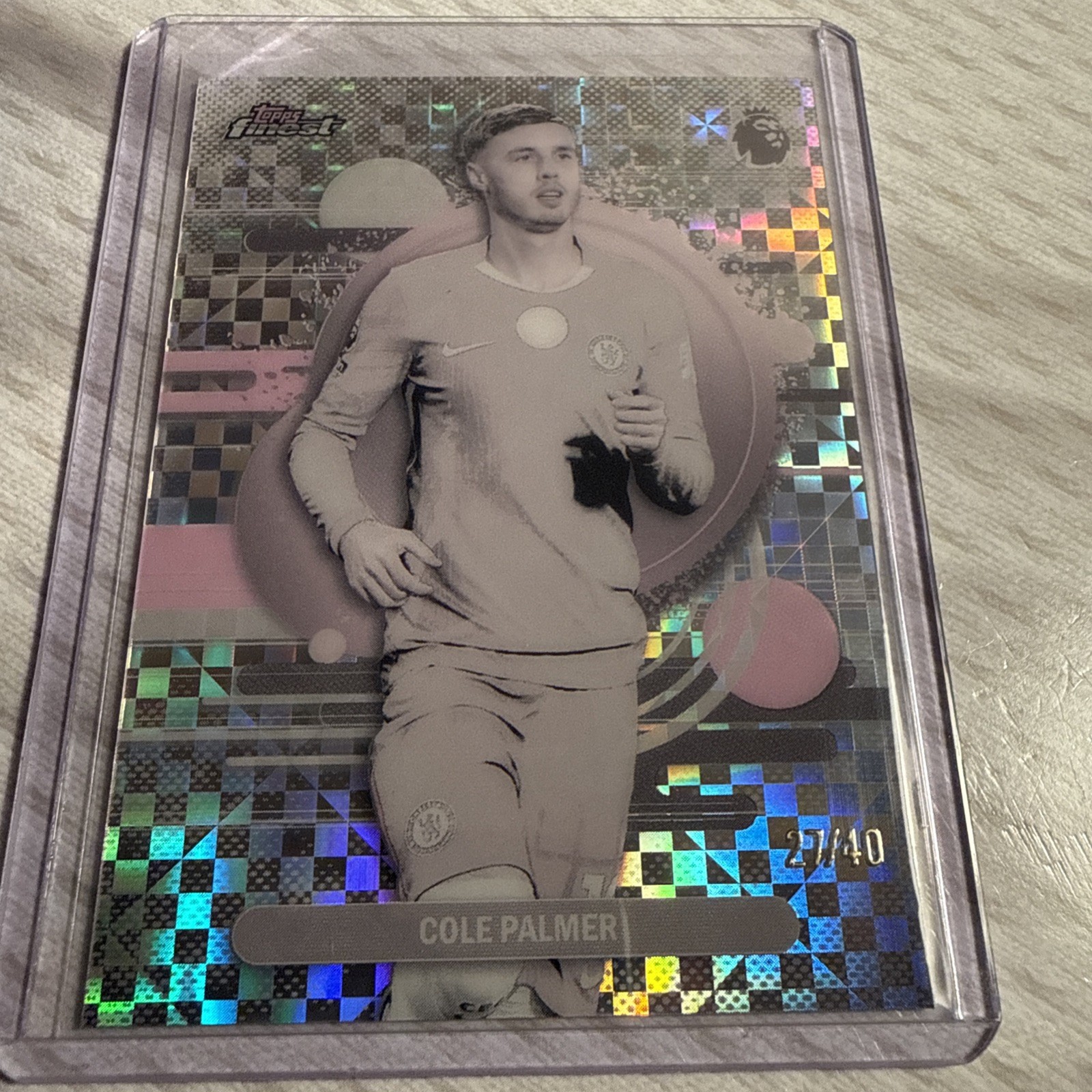 2026 Topps Finest Premier League Cole Palmer Uncommon Pearl Checkerboard /40 view 6