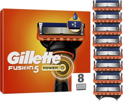 Gillette Fusion5 XL Power Rasierklingen Herren 8er Pack Präzisionstrimmer Nachfüllpack UK