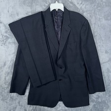 Brooks Brothers 2 Piece Suit Mens 46L Long Blue Jacket Blazer Plaid Pants 34x31
