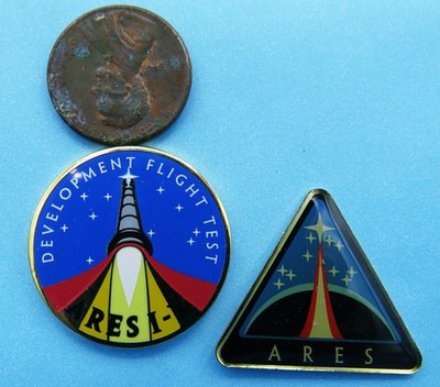 NASA PIN Pair vtg ARES / Ares I-X Development Flight Test launch vehicle Artemis
