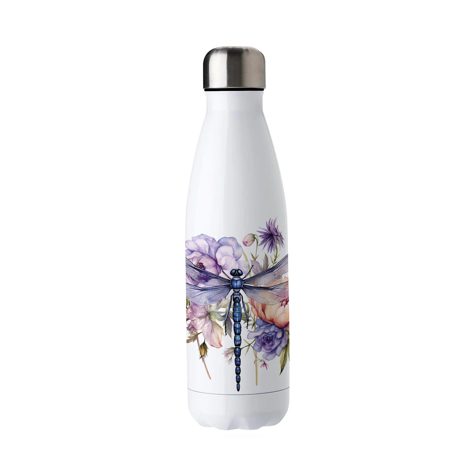 Dragonfly Stainless Steel Water Bottle - Pretty Purple Nature Presents 500ml