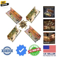 4 Sets Bed Rail Brackets Heavy Duty No-Mortise Bed Rail Fittings Wooden Bed F...