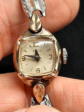 VINTAGE ELGIN 17 JEWELS 10K R.G.P. MARKED LEAF BEZEL WOMENS' WORKING WRISTWATCH
