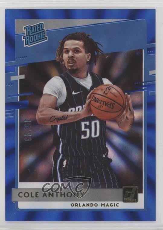 2020 Panini Donruss Rated Rookies Blue Laser 35/49 Cole Anthony Rookie RC 19jh