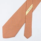 Salvatore Ferragamo Tie Silk Necktie Gancini Logo on Orange