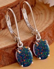 Handmade 925 Strerling Silver Natural Fire Opal Dangle Gift Earring For Women