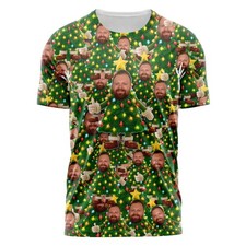 Funny Face All Over Christmas Tree T Shirt Custom Xmas Tee For Men And Women ...