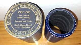 EDISON CONCERT CYLINDER RECORD 28106 AVE MARIA MARIE RAPPOLD & ALBERT SPALDING
