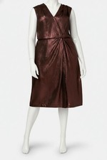 Adrianna Papell Women's Purple Metallic Sleeveless Midi Dress Plus Size 14W