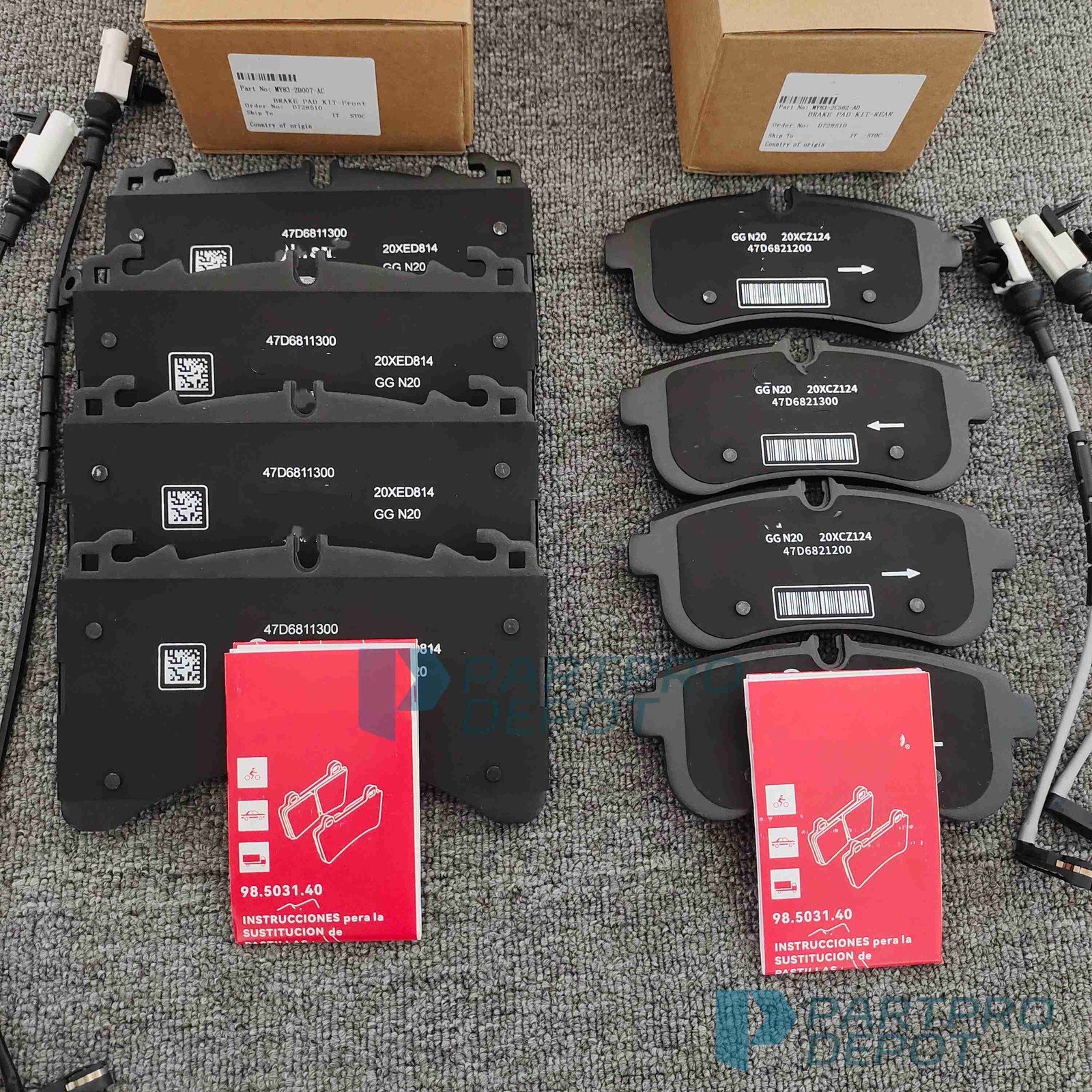 NEW  Front & Rear Brake Pad Kit For Aston Martin DBX, + FREE SENSOR