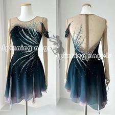 Figure Skating Dress Women's / Girls' Ice Skating Dress blue dyeing