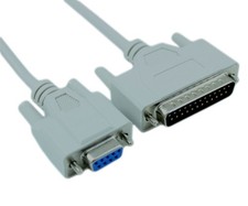 10ft Serial NULL-MODEM DB25 MALE TO DB9 FEMALE CABLE
