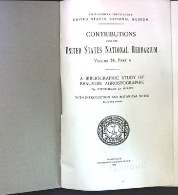 Contributions from the United States National Herbarium, Vo. 24, Part 6: A Bilio