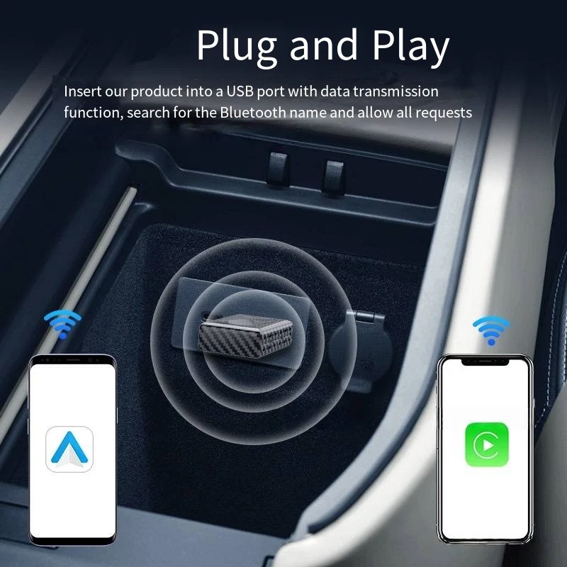 2025USB AutoWireless CarPlay Adapter For Apple Android Wireless Dongle Plug＆Play - Image 2 of 4