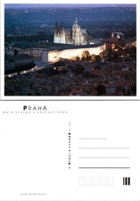 Europe Czech Republic Prague Castle St. Vitus Cathedral Night View Postcard