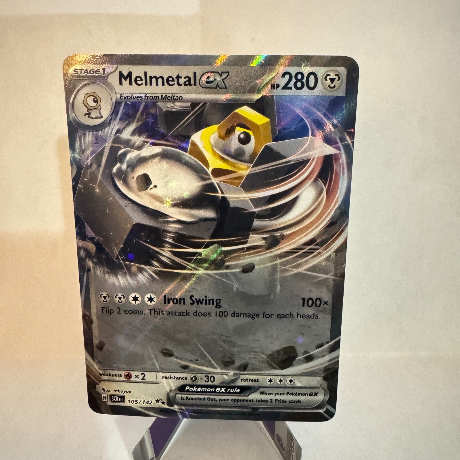 Melmetal ex 105/142 Double Rare Stellar Crown Pokemon Holo Near Mint