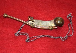 Boatswain Whistle 4" Solid Brass/Copper, Made on board the USS Enterprise CVN 65
