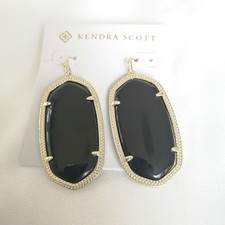 Kendra Scott Black Danielle Gold Drop Earrings With dust bag