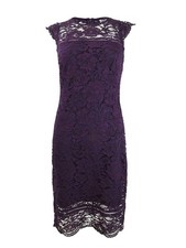 Lauren Ralph Lauren Women's Zippered Floral Evening Dress (4, Purple)