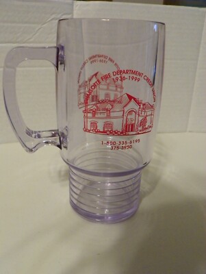 Tall Mug Beer Stein Charlotte Fire Department Credit Union 1999 not glass