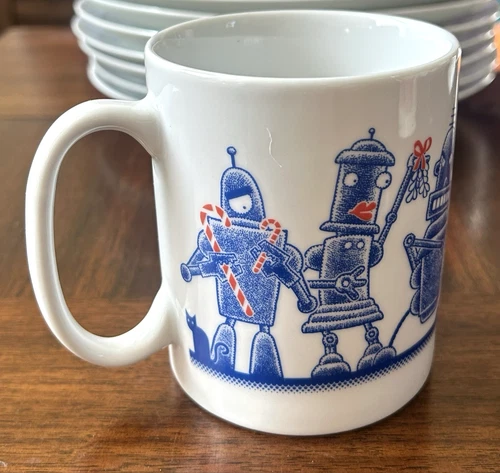 Calamityware Robot Holiday Party Coffee Mug Tea Cup 2016 Don Moyer Poland XMAS