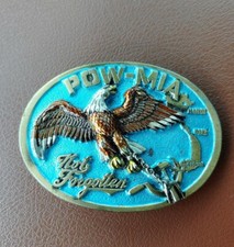 Vintage Vietnam POW MIA Belt Buckle "Not Forgotten" 1986 Great American 1822