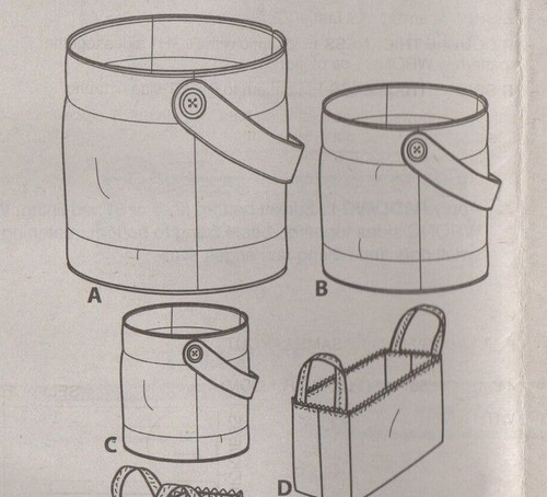 Simplicity Sewing Pattern 8107 Organisers and Tote Storage Buckets, Lined New - Picture 11 of 12