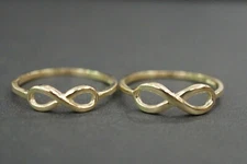 10K Solid Yellow Gold Size 7 Endless Love High Polished Infinity Ring. 2 Sizes