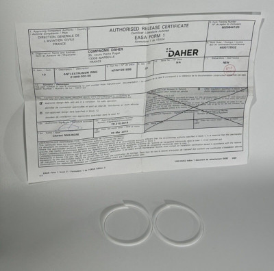 P/N: N7061261899 Daher Anti-Extrusion Ring 21899-000-00 Set of 2 with 8130-3