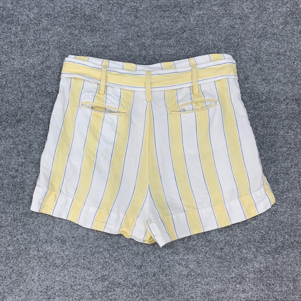 パンツ Polyester Linen Field Shorts Y(Yellow) Frame Golden Haze Multi Stripe Shorts Women 8 Yellow Linen