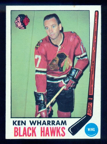 1969-70 TOPPS HOCKEY #74 Ken Wharram NM Chicago Blackhawks Card
