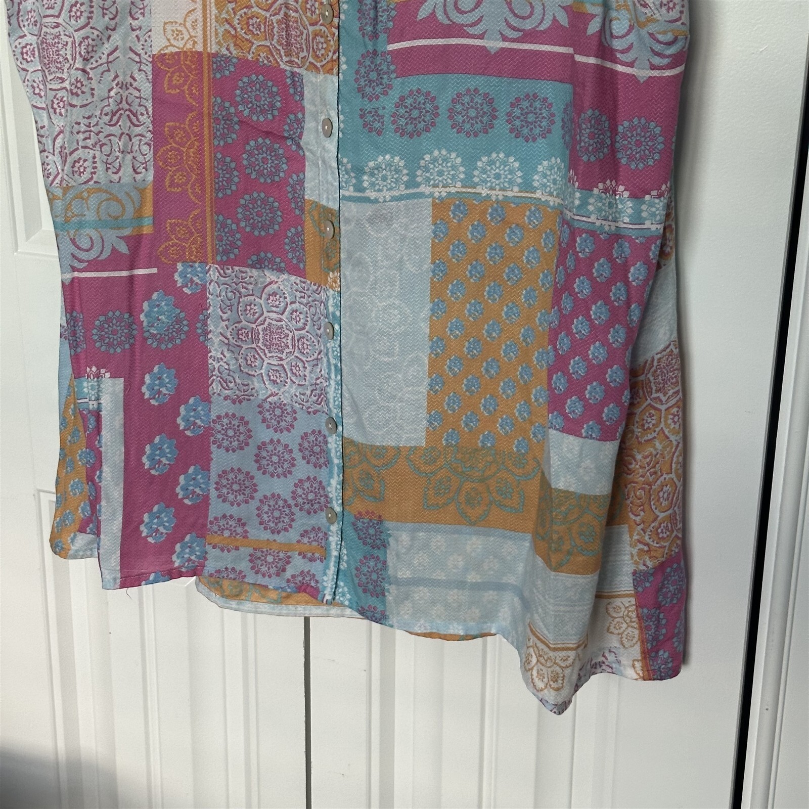 J. Jill patchwork sleeveless button down collarle… - image 3