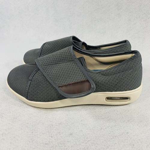 New Youyun Diabetic Shoes Sneakers Hook & Loop Walking Mens 10 Womens 10.5 Gray - Picture 3 of 11