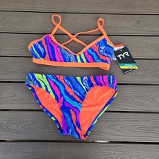 TYR Women's Durafast One Jungle Rainbow Crosscutfit Workout Bikini Sz S NEW 