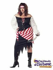 CALIFORNIA COSTUMES WOMEN'S RUBY THE PIRATE BEAUTY, WHITE/BLACK/RED, 1X-LARGE