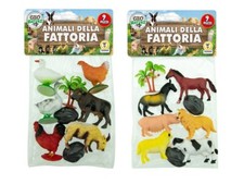 BUSTA CON ANIMALI DA FATTORIA 9PZ GIOCATTOLO IN PLASTICA