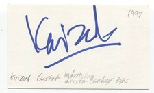 Kaizad Gustad Signed 3x5 Index Card Autograph Signature Director Bombay Boys