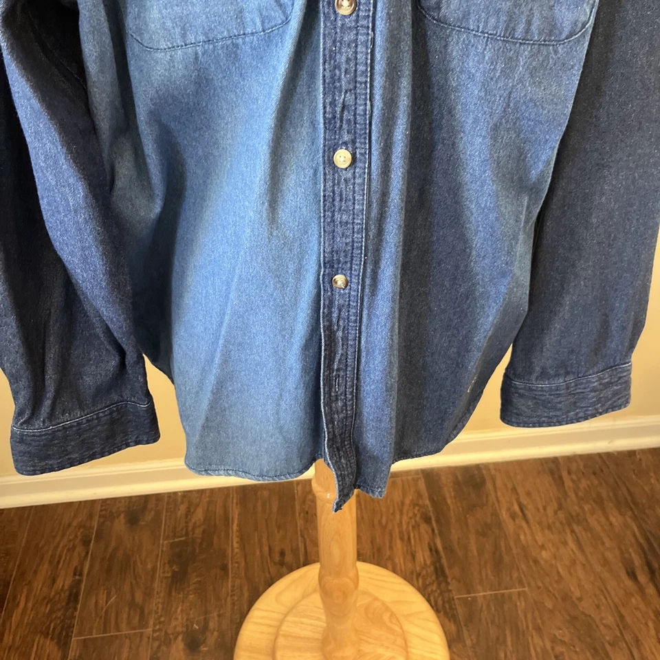 Scandia Woods 2 Color Blue Denim Long Sleeve Shirt Size Large - Image 4 of 4
