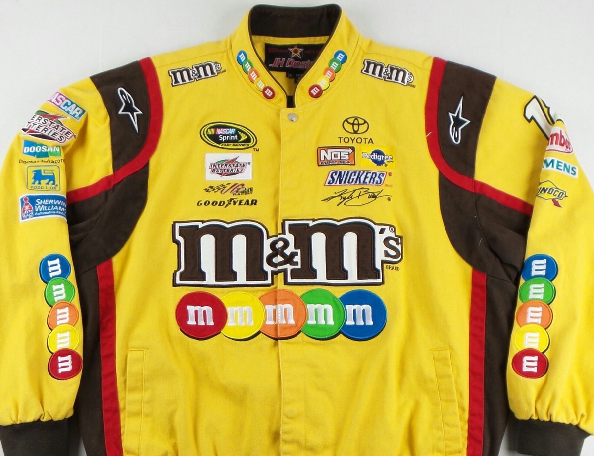 NASCAR M&M's ジャケット Rare Vintage Nascar M&M 38 Elliot Saddler Racing Jacket JH