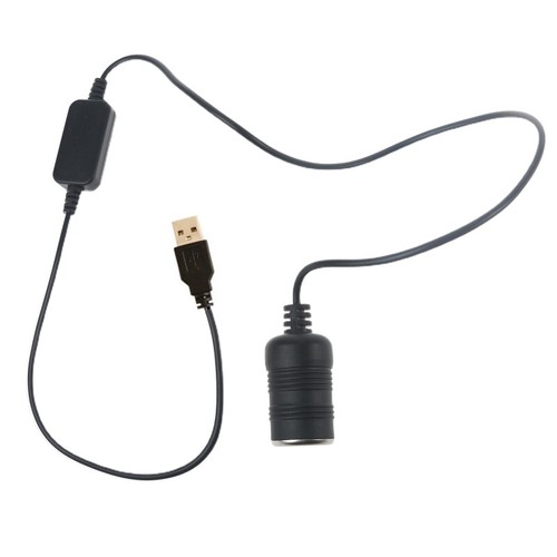 USB Male to 12V Car CigaretteLighter Socket Female Step Up Cable for GPS E-Dog - Zdjęcie 3 z 14