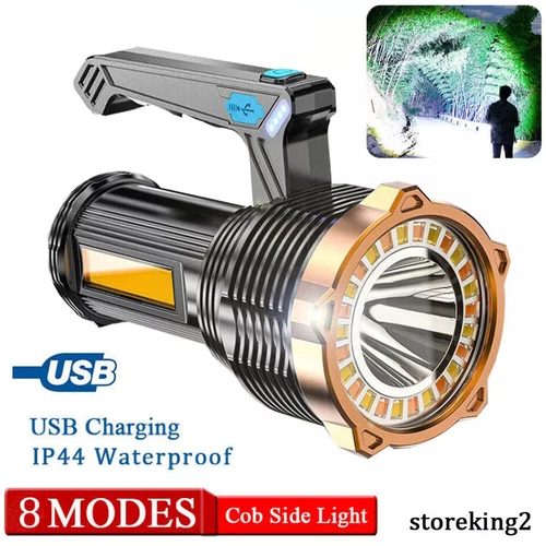Super Bright 22000000LM LED Flashlight High Powered Torch USB Rechargeable Lamp - Picture 2 of 24