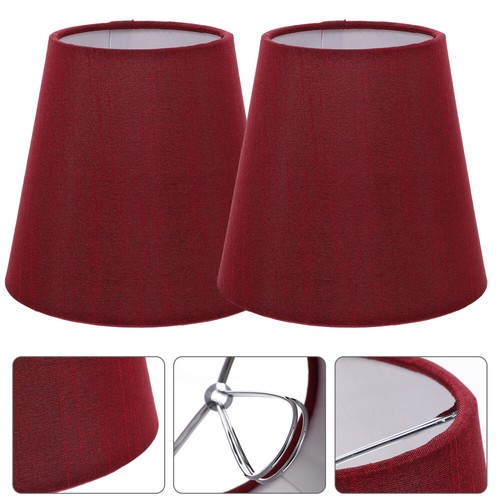 2 Pcs Lampshade Wall Light Small Clip on Shades Fabric Lampshades - Picture 4 of 12