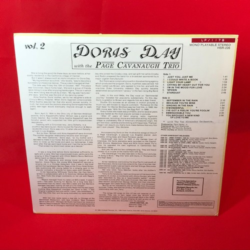 DORIS DAY THE PAGE CAVANAUGH TRIO Uncollected Vol.2 1952-53 1986 USA Vinyl LP - Picture 2 of 5