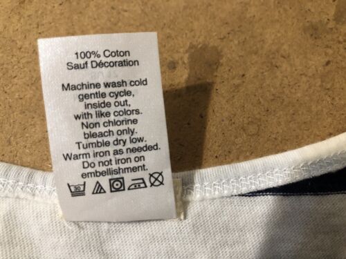 Crewcuts J Crew Mädchen marineblau weiß gestreiftes Kleid mit Strass rosa Bommeln Größe 12 - Bild 7 von 7